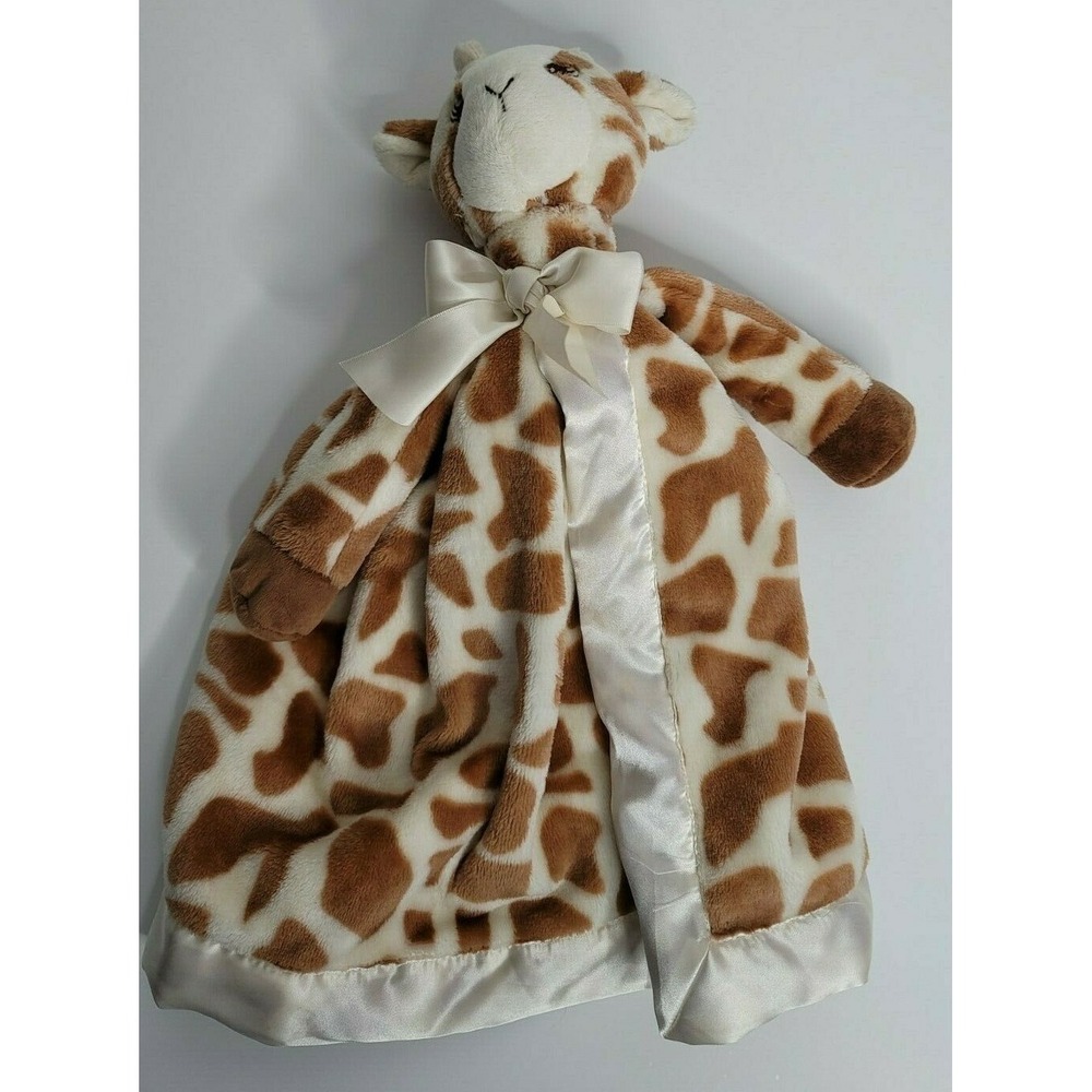 Bearington Baby‎ Collection Giraffe Plush Security Blanket Lovey Satin Trim Soft